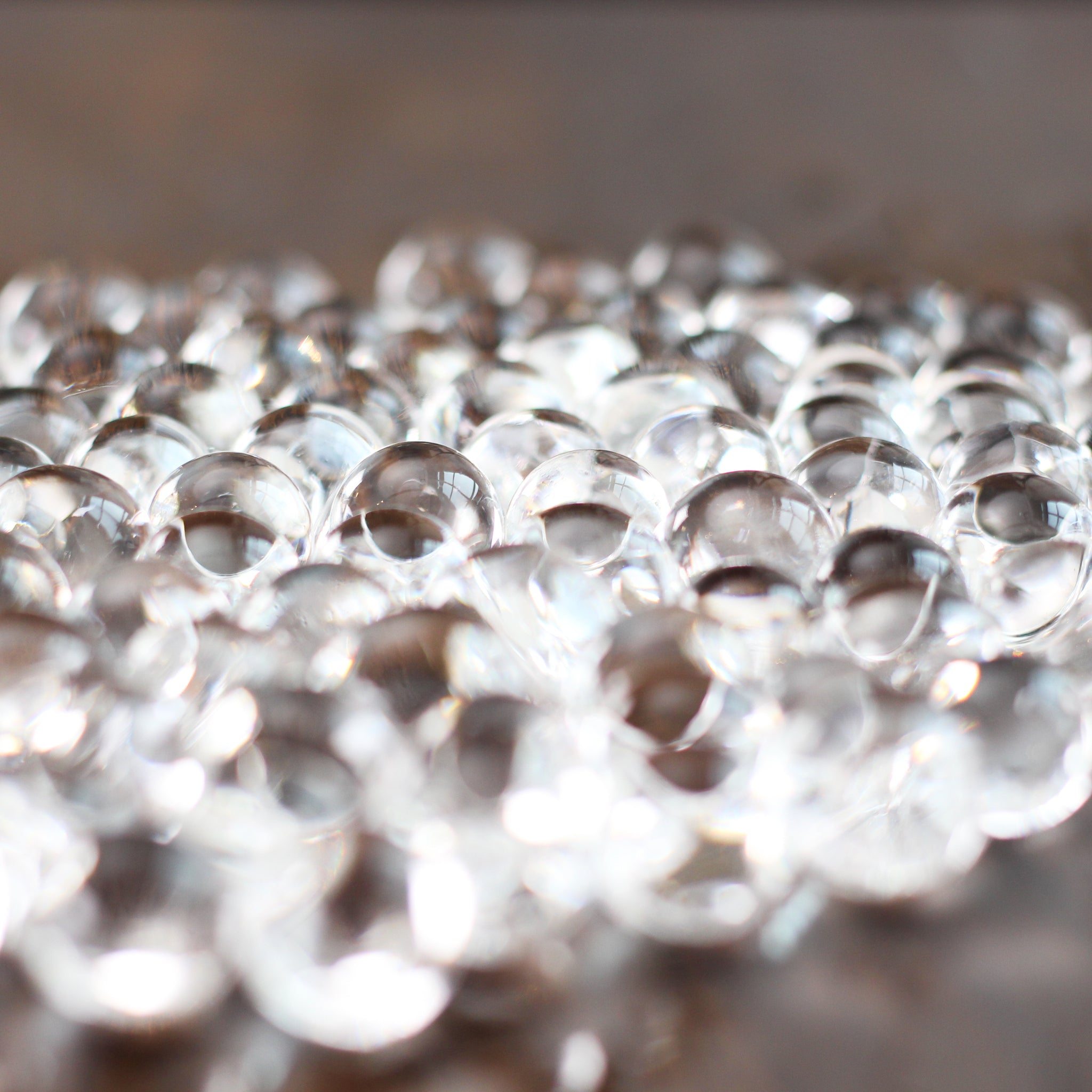 Close-up of Hanataba water bubbles, used for stabilizing and hydrating floral arrangements.